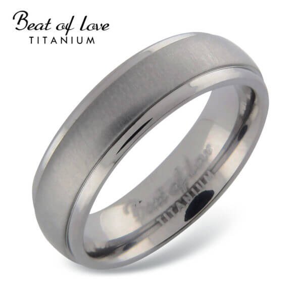 Beat of Love titaanisormus puolipyöreä 6mm TI-054-6mm-7862