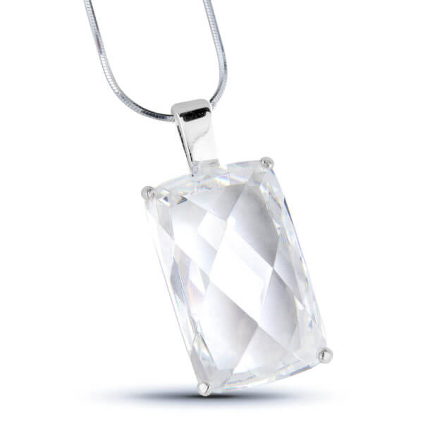 Hopeakaulakoru viistehiottu iso zirkoni WN-29434Z/40-45cm