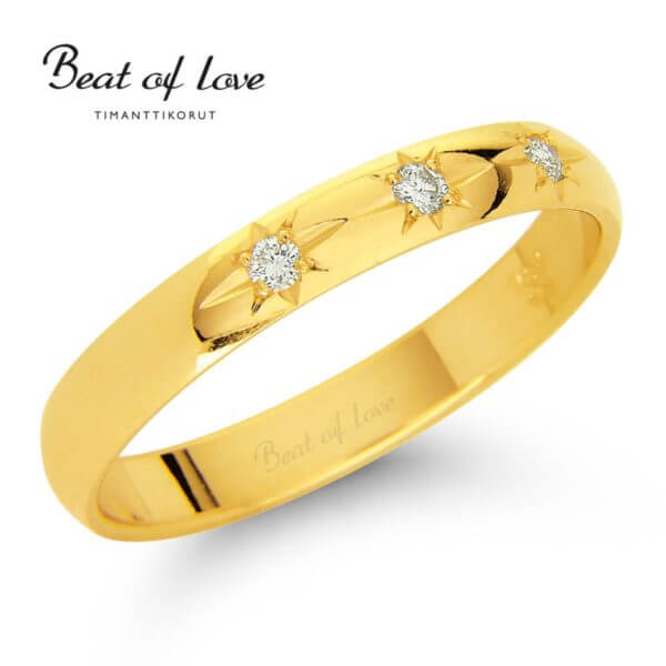 Beat of Love tähti-istutettu timanttisormus RO-010-KPP-3