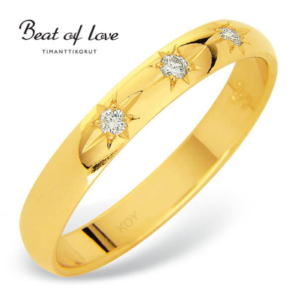 Beat of Love tähti-istutettu timanttisormus RO-010-KPP-3