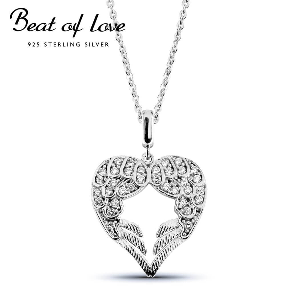 Beat of Love hopeakaulakoru sydän zirkoneilla BOL-N0860Z-40-45cm