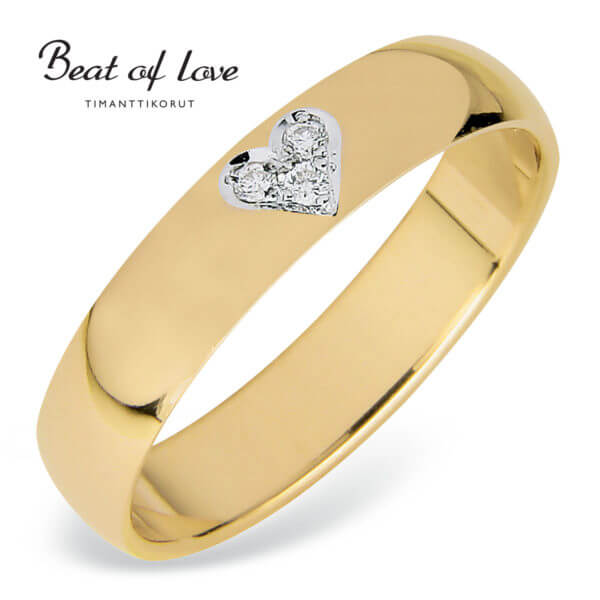 Beat of Love sydän timanttisormus RO-014-KPP-4