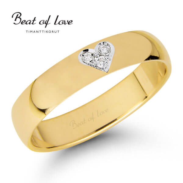 Beat of Love sydän timanttisormus RO-014-KPP-4