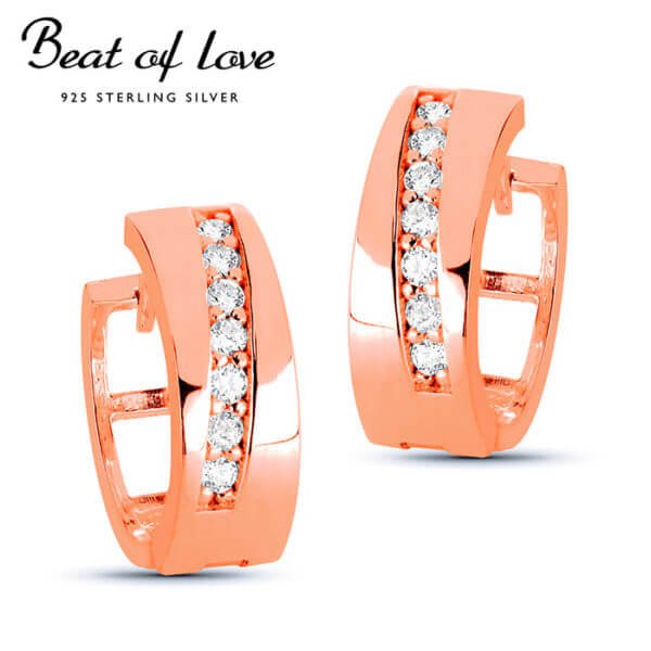 Beat of Love punakullatut hopeakorvakorut zirkoneilla BOL-E0423ZRG