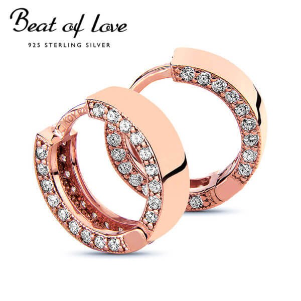 Beat of Love punakullatut hopeakorvakorut zirkoneilla BOL-E0503ZRG
