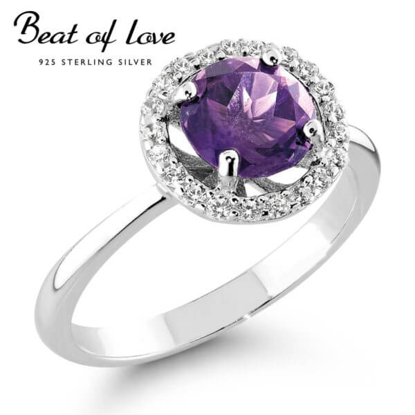 Beat of love halo hopeasormus ametistilla ja zirkoneilla BOL-R0837ZA