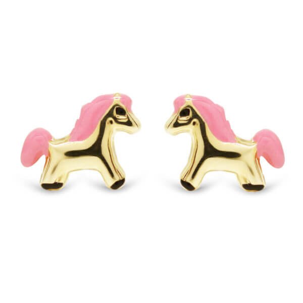 Kultakorvakorut heppa pink emali 126881pink