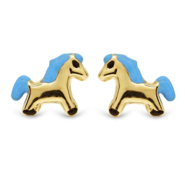 Kultakorvakorut heppa sininen emali 126881sin