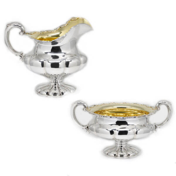 Hopea sokerikko ja kermakko vuodelta 1950 Auran Kultaseppä