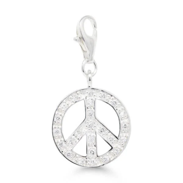 Hopeamaskottiriipus rauhanmerkki kirkas kivi CH-0396Z