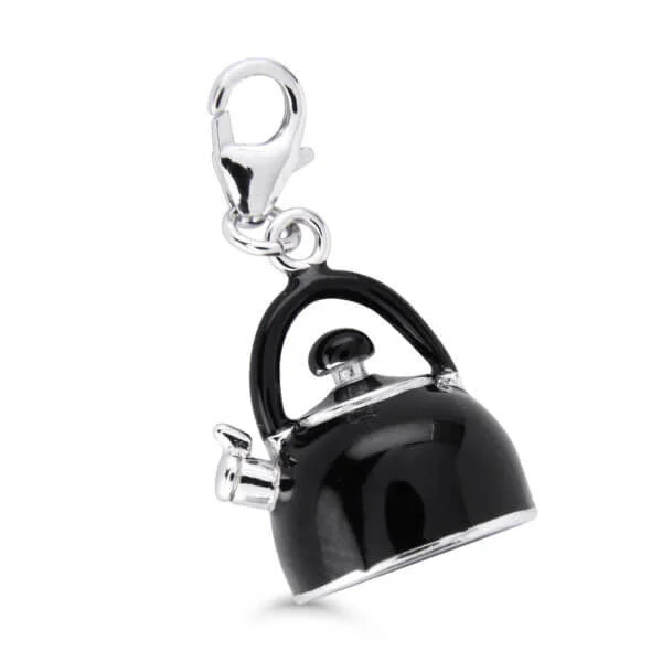 Hopeamaskottiriipus musta teepannu emaloitu CH-4949