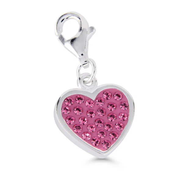 Hopeamaskottiriipus sydän vaaleanpunaiset kivet