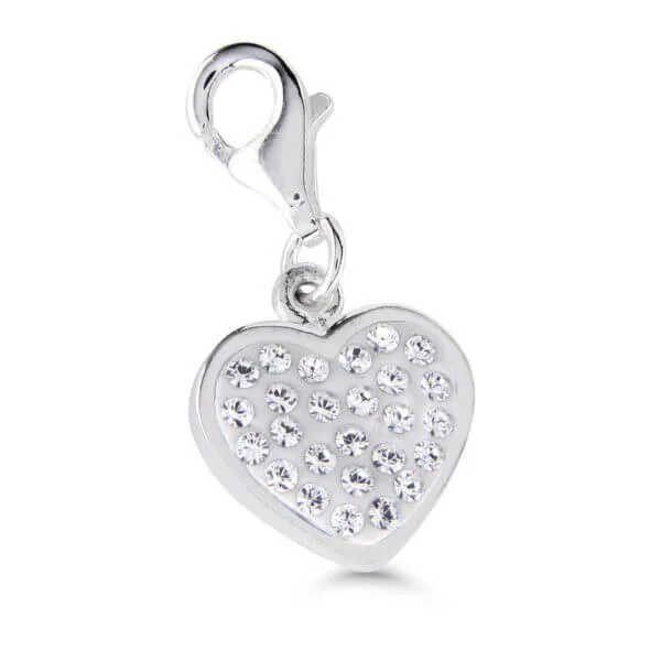 Hopeamaskottiriipus sydän kirkkaat kivet CH-28502Z