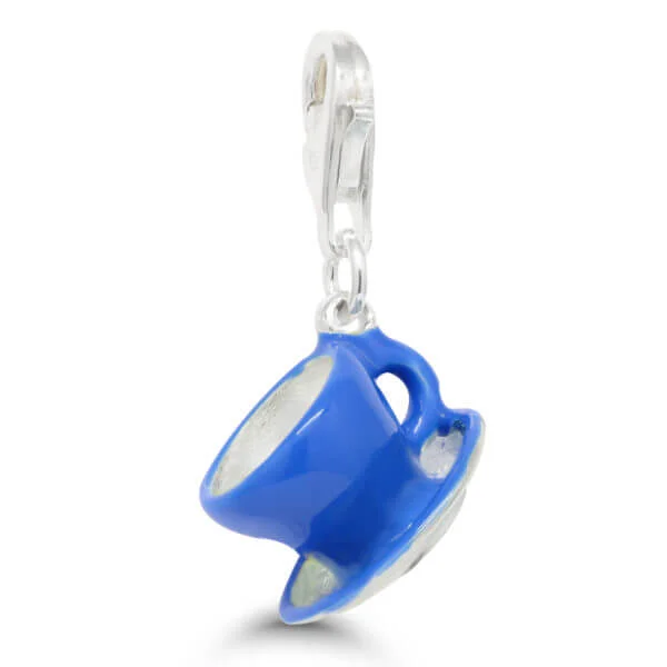 Hopea kahvikuppimaskotti sinisellä emalilla