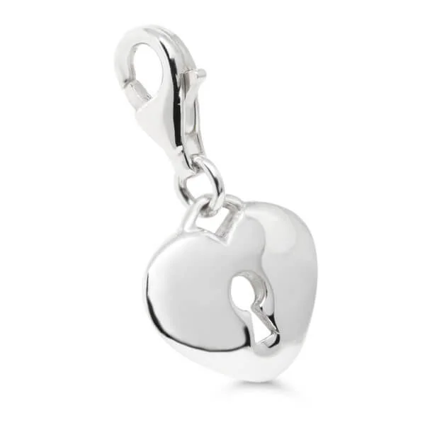 Hopeamaskottiriipus sydän avaimenreijällä