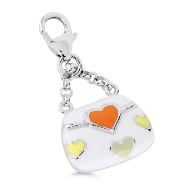 Hopeamaskottiriipus emaloitu käsilaukku