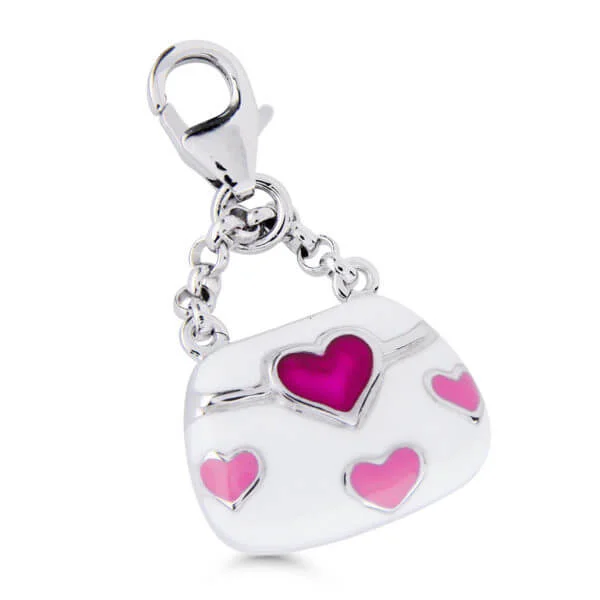 Hopeamaskottiriipus emaloitu käsilaukku