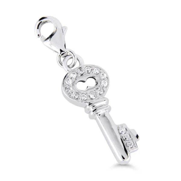 Hopeamaskottiriipus avain kirkkaat kivet