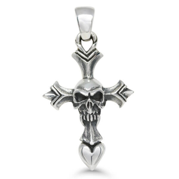 Hopeinen miesten risti riipus