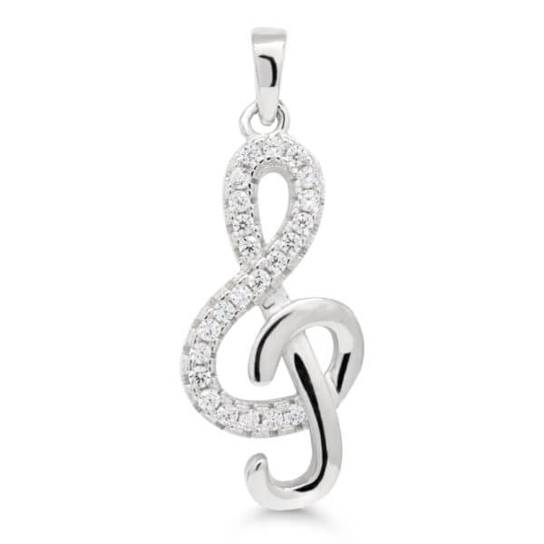 Hopeinen nuottiavainriipus P-1510Z