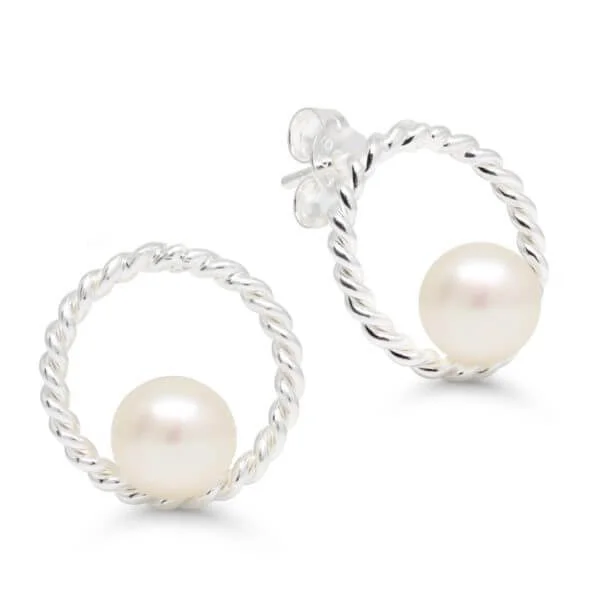 Kauniit hopeakorvakorut helmillä WE-65056P