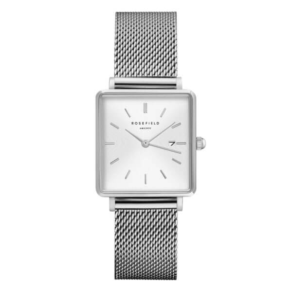 Rosefield Boxy hopeanvärinen mesh ranneke QWSS-Q02