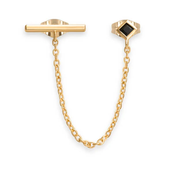 Rosefield Iggy Double trouble black stone - kullattu korvakoru