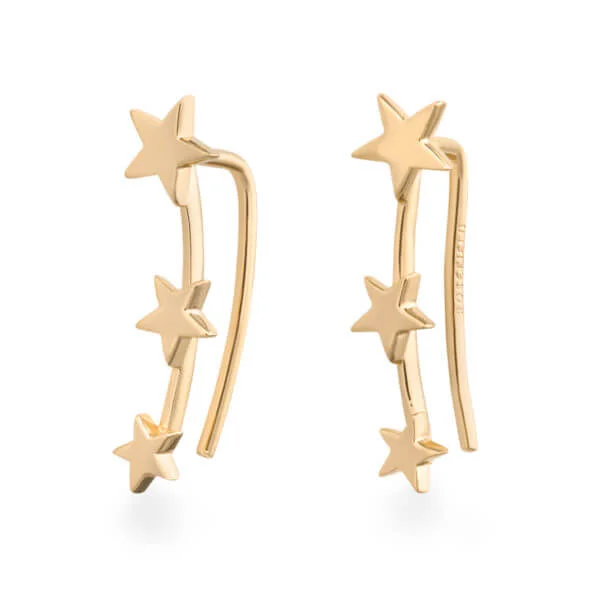 Rosefield Iggy Triple star stud gold - kullatut korvakorut