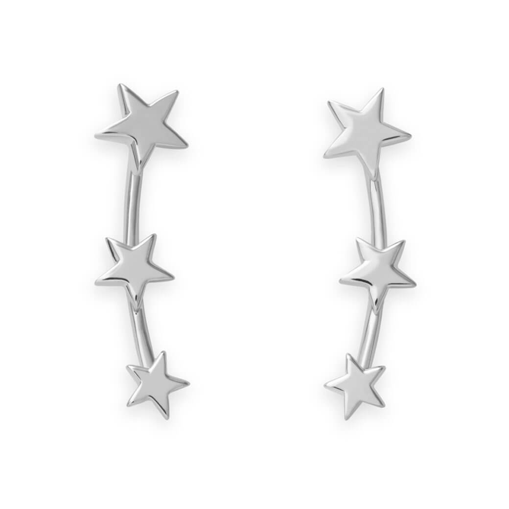 Rosefield - Triple star silver - korvakorut hopeoitu-222033
