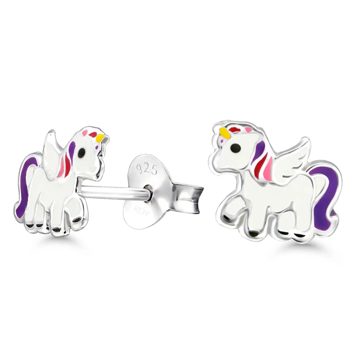 Lasten hopeakorvakorut ykssarvinen unicorn E-2751lila