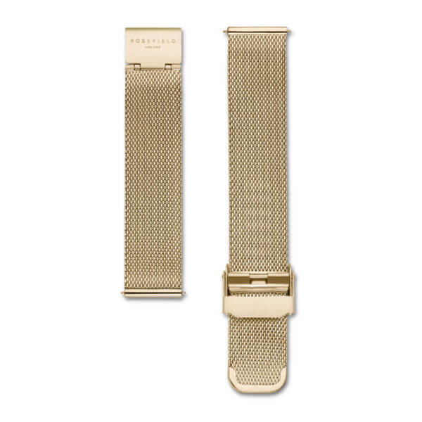 Rosefield - The Boxy - keltakulta mesh ranneke, musta kellotaulu-222644