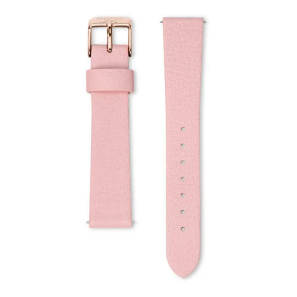 Rosefield - The Boxy - ruusukulta kuori, valkoinen kellotaulu ja pinkki nahkaranneke-222679