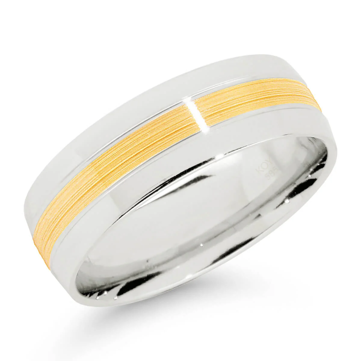 Beat of Love -kihlasormus 6mm kelta-/valkokultaa