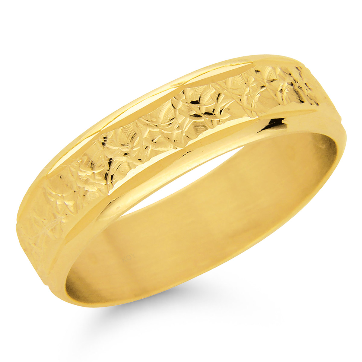 kihlasormus keltakulta 5mm timanttileikattu pinta