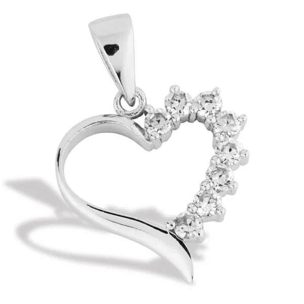 Hopeariipus sydän zirkoneilla P-2620Z