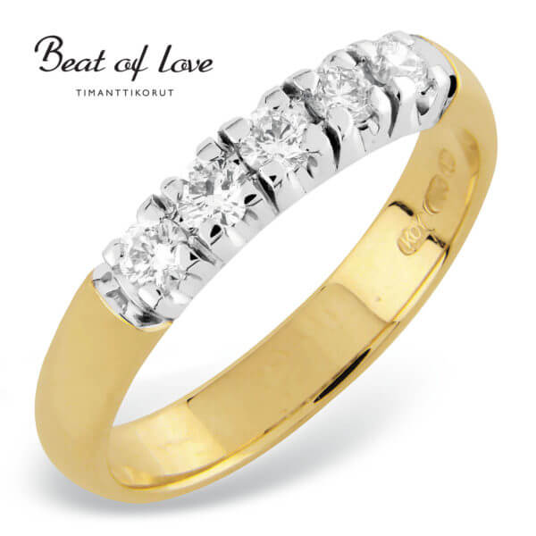 Beat of Love -timanttirivisormus 0.35ct kelta- ja valkokultaa-223483