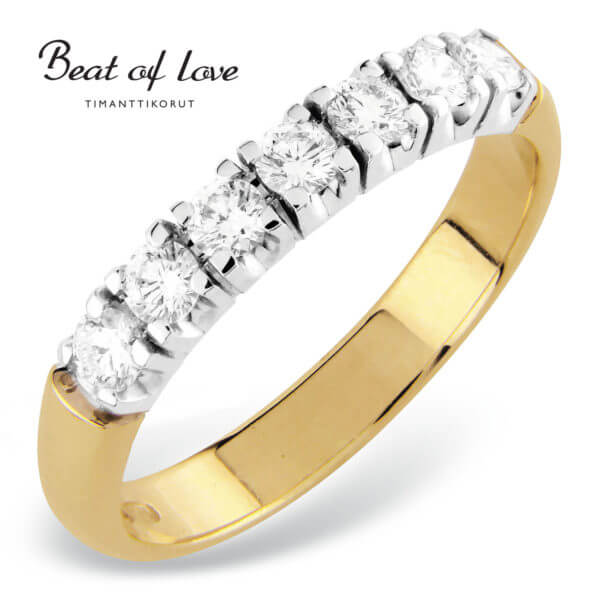 Beat of Love -timanttirivisormus 0.56ct keltakulta-223495