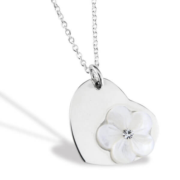 Hopeakaulakoru sydänlaatta ja helmiäinen-0