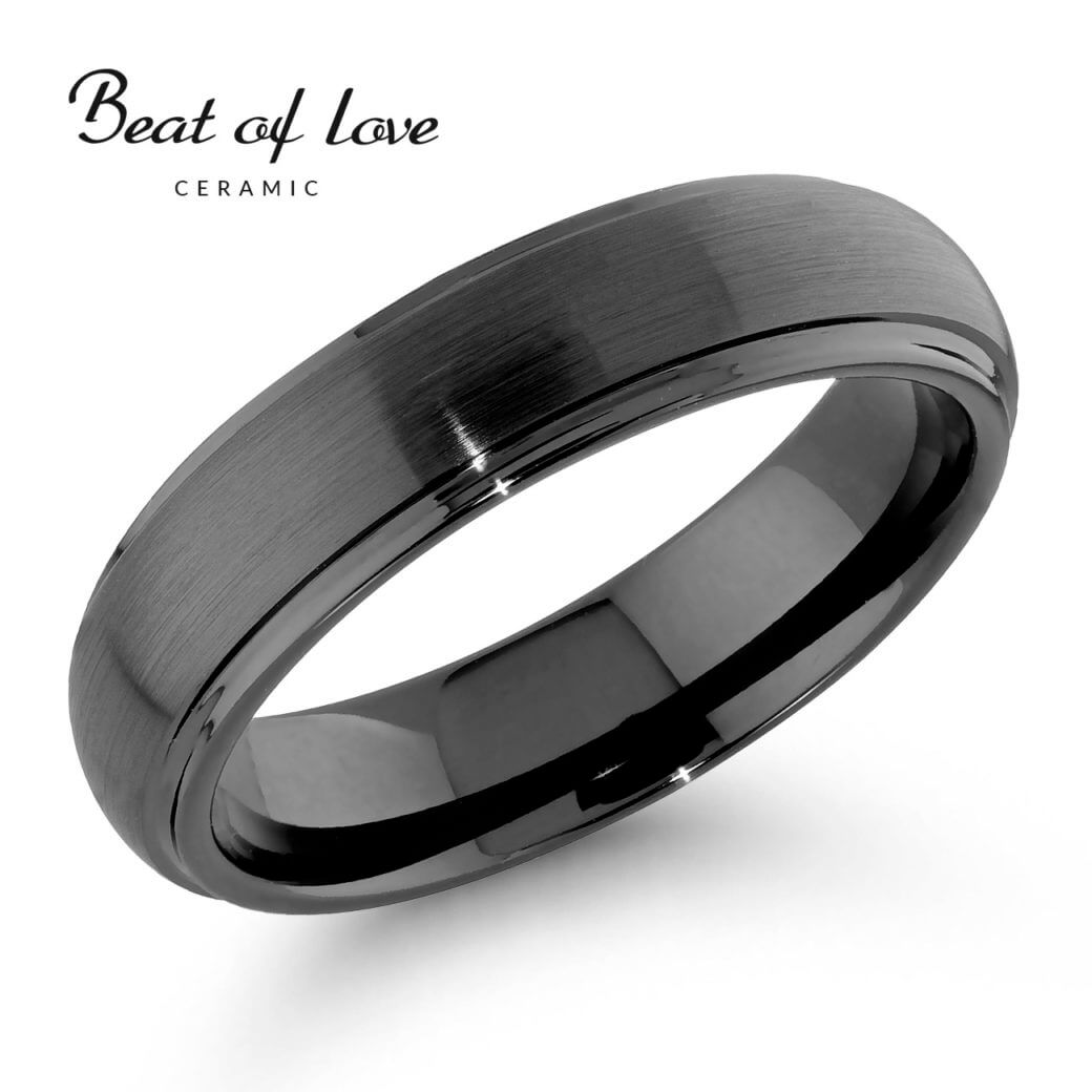 Beat of Love -sormus keraaminen 5mm harjattu/kiiltävä-0