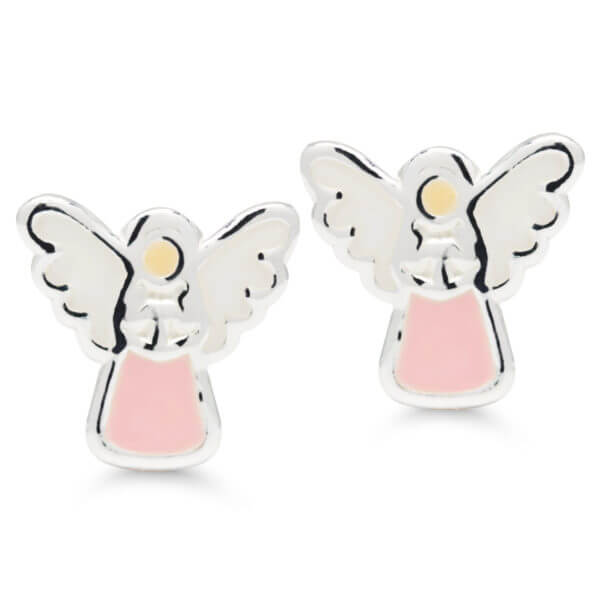 Hopeakorvakorut pinkki emali