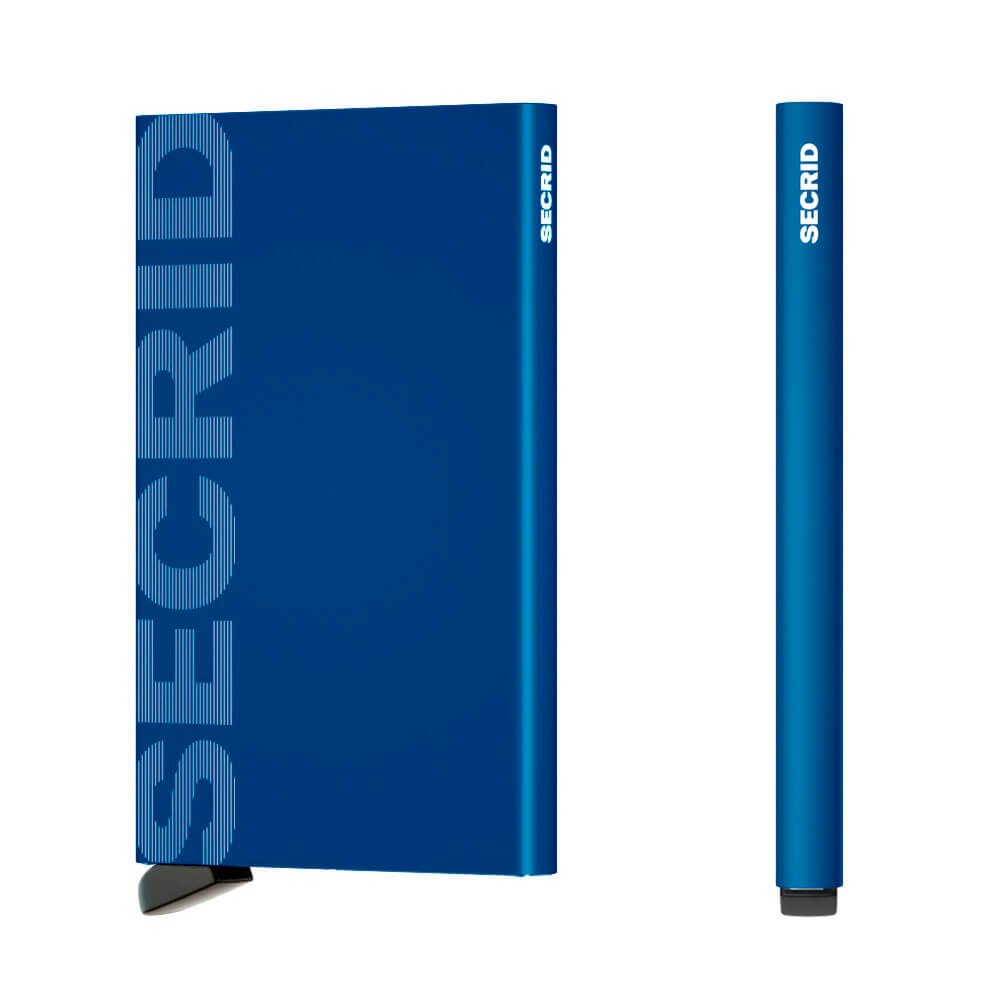 Secrid sininen korttikotelo logolla - Cardprotector laser logo blue