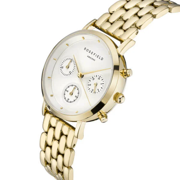 Rosefield - The Gabby - keltakullan värinen kronografi toiminnolla-224114