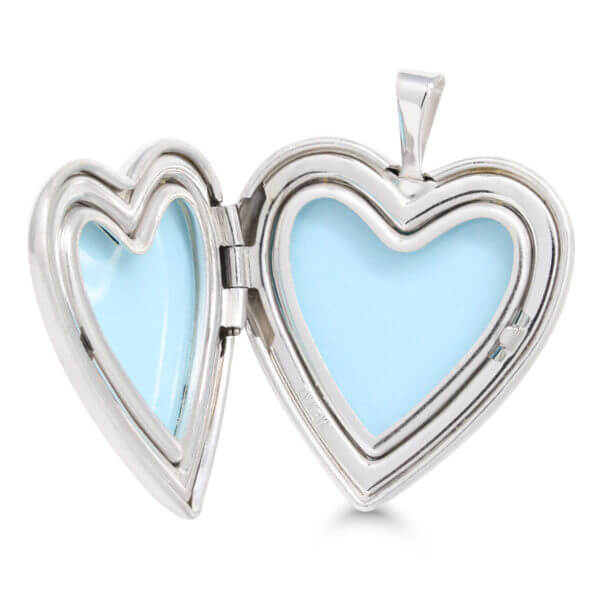 Hopeamedaljonki sydän 21mm kukka-224032