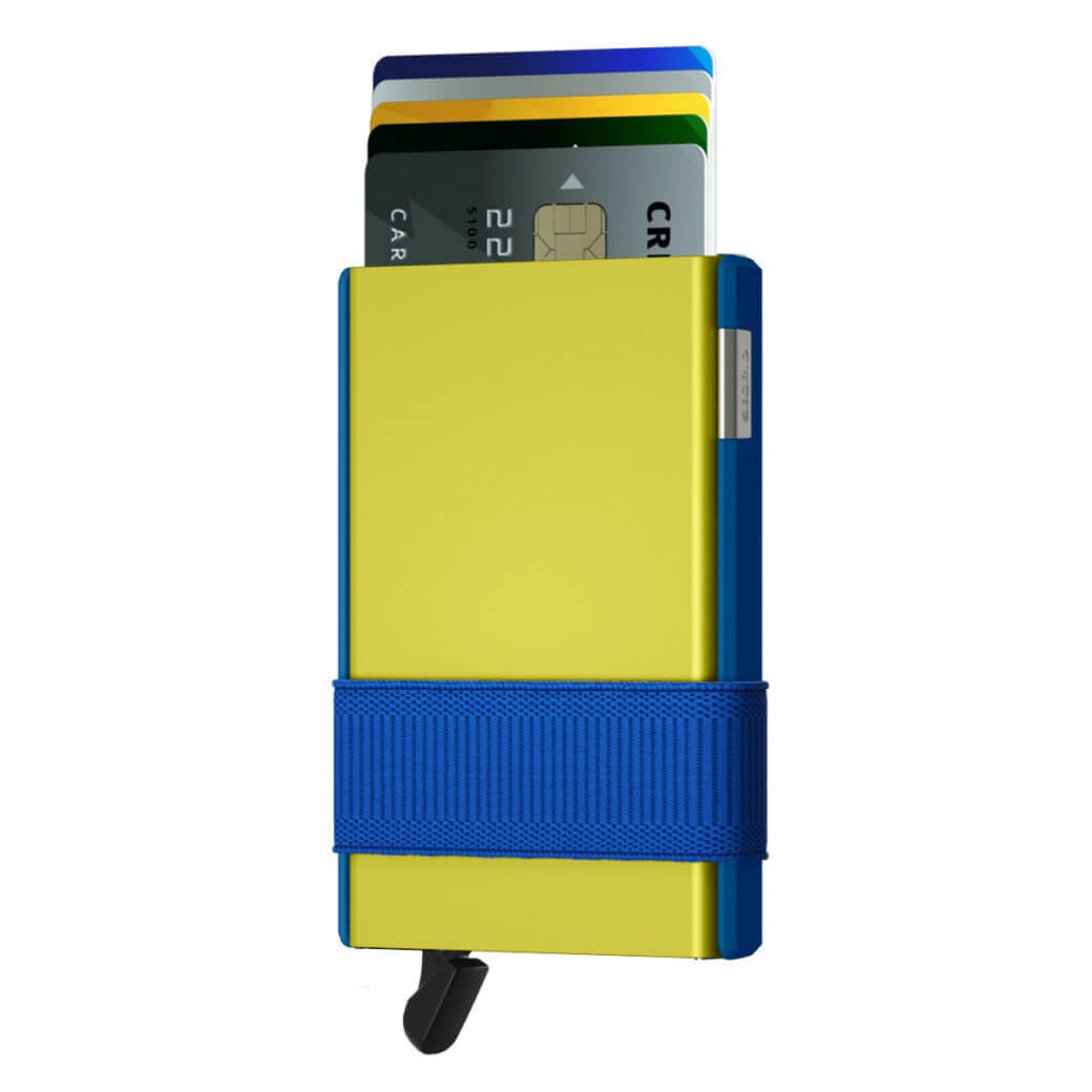 Secrid Cardslide Electrolime - sininen-lime korttikotelo / lompakko-224193