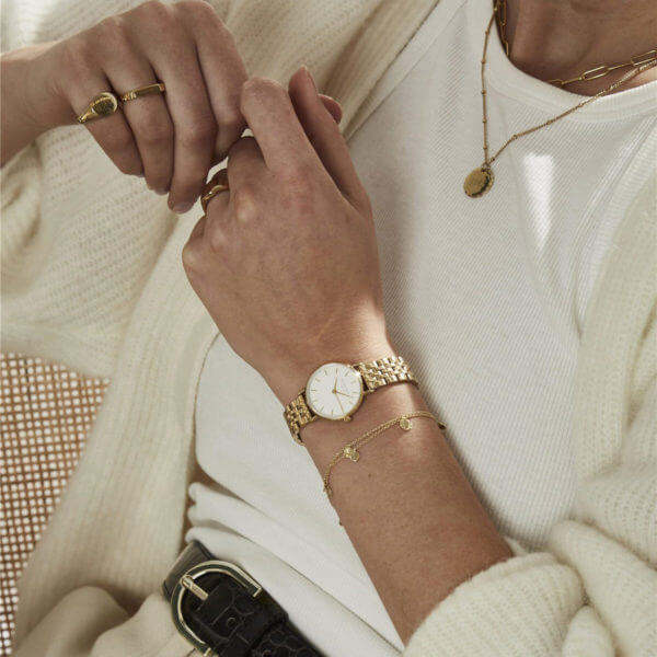 Rosefield - The Small Edit - kullattu kuori ja ranneke, vaalea kellotaulu-224907