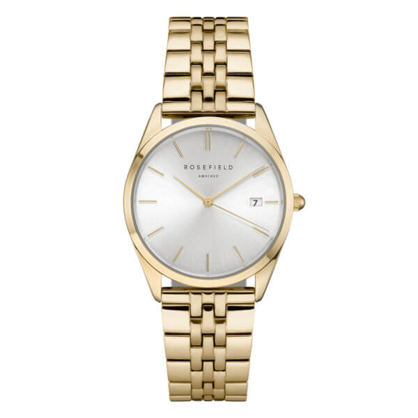 Rosefield The Ace keltakulta kuori ja ranneke, hopea kellotaulu