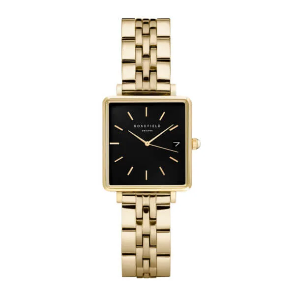 Rosefield Boxy XS - keltakulta - musta kellotaulu