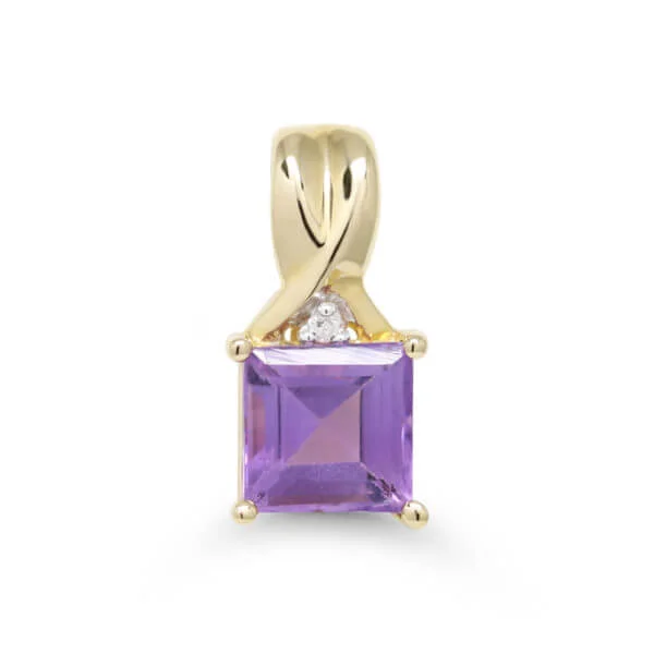 Ametistiriipus timantilla 14 karaatin keltakultaa 238546DA
