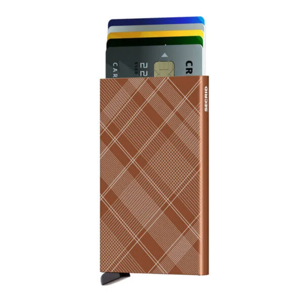 Secrid ruosteen ruskea korttikotelo laser kuvioinnilla - Cardprotector Laser Tartan Rust-225592