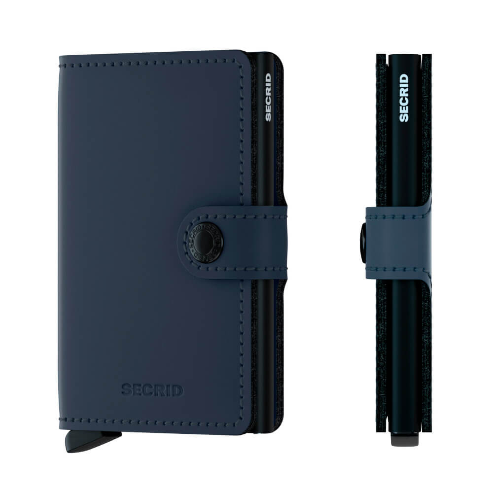 Secrid Miniwallet Matte Blue-Black turkoosin sininen musta korttikotelo / lompakko